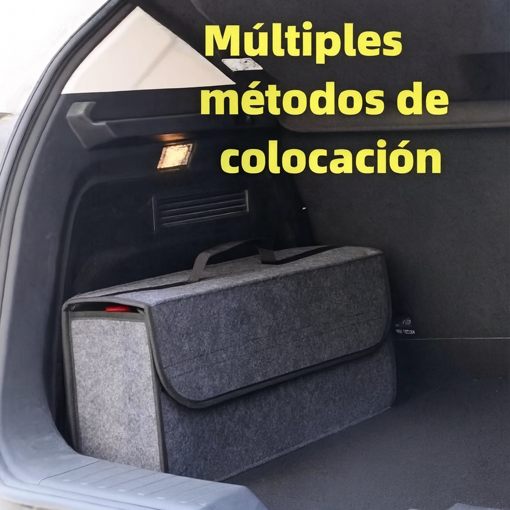 Organizador de Maletero de Coche de Fieltro con Compartimento Grande Antideslizante – Bolsa Plegable de Almacenamiento para Herramientas y Accesorios de Viaje