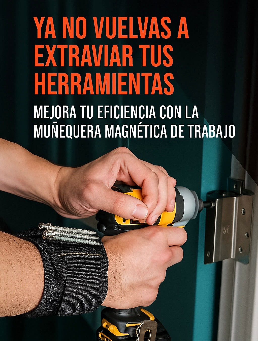 Pulsera Magnética Profesional para Sujetar Tornillos, Clavos y Brocas – Cinturón Portaherramientas de Muñeca con Imanes Potentes, Ideal para Trabajos de Reparación y Bricolaje
