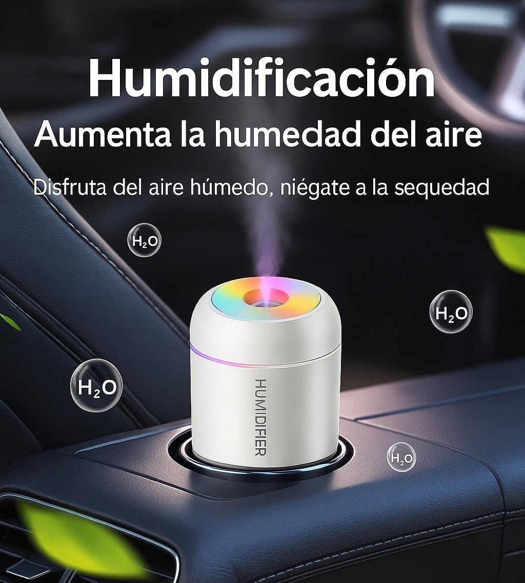 Mini Humidificador de Aire 180ML con Luz LED, Difusor de Aroma USB y Purificador de Aceites Esenciales
