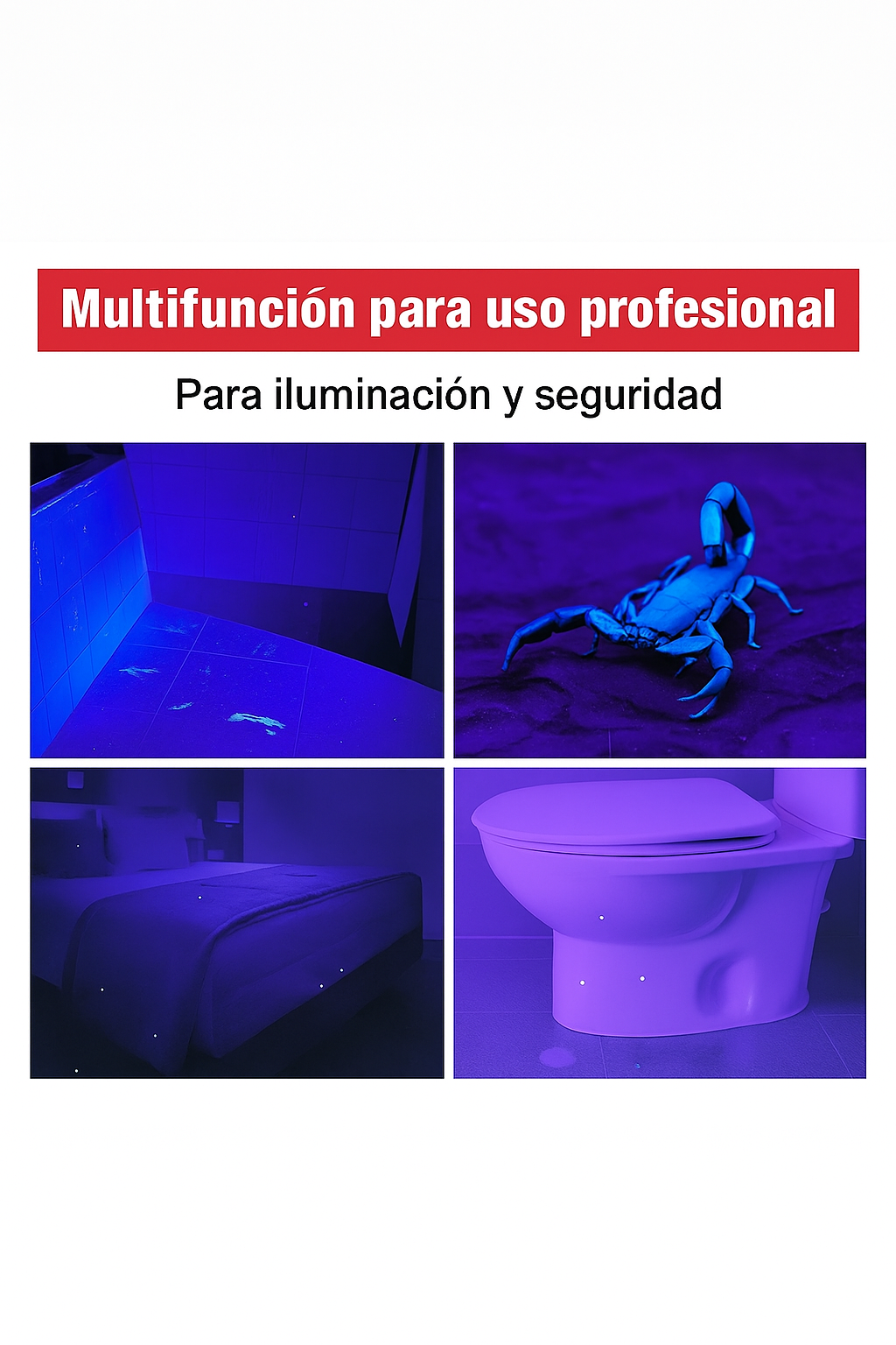 Linterna Ultravioleta 395nm con Clip – Mini Lámpara UV Portátil para Detección y Limpieza
