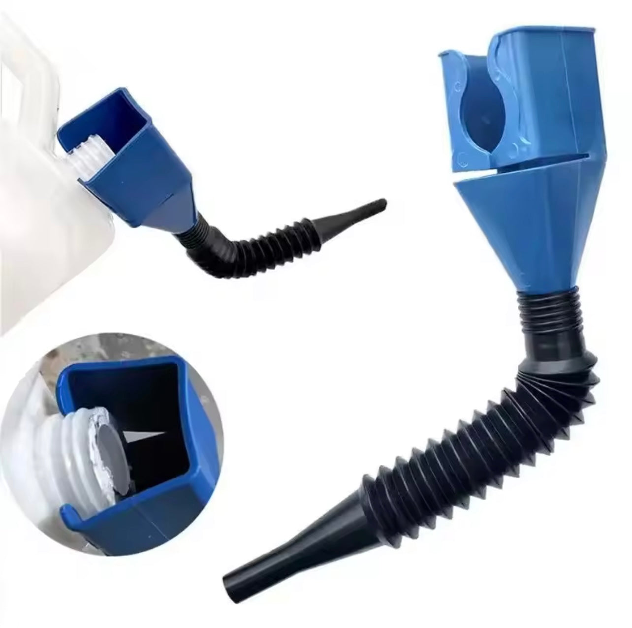 Embudo Flexible para Repostaje de Aceite y Combustible – Herramienta de Plástico con Pico Extensible para Coches, Motos y Equipos de Motor