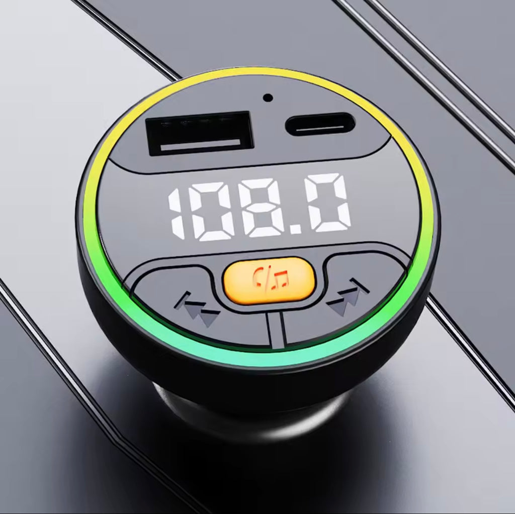 Transmisor FM Bluetooth 5.3 para Coche – Cargador USB C + Kit Manos Libres  y Reproductor MP3