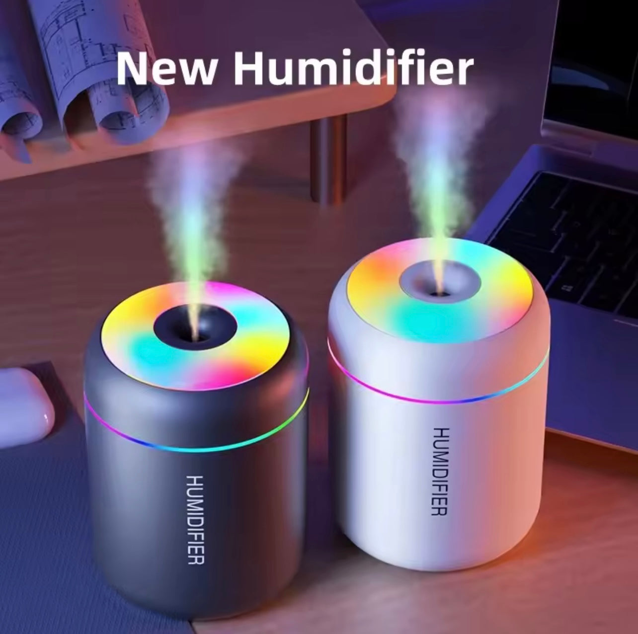Mini Humidificador de Aire 180ML con Luz LED, Difusor de Aroma USB y Purificador de Aceites Esenciales