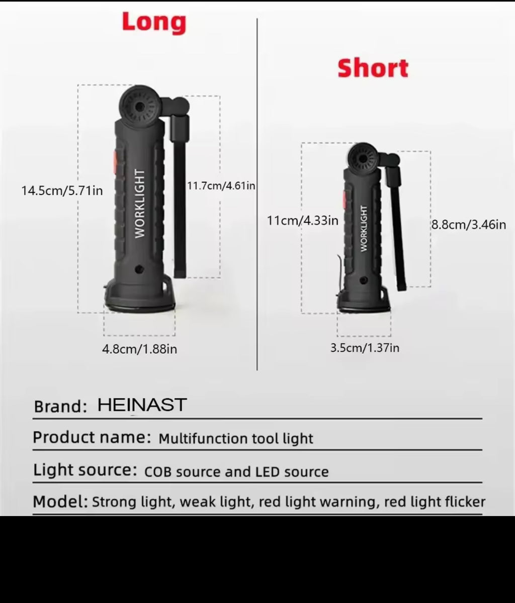 Lámpara LED Multifunción Recargable HEINAST – Luz de Trabajo Profesional